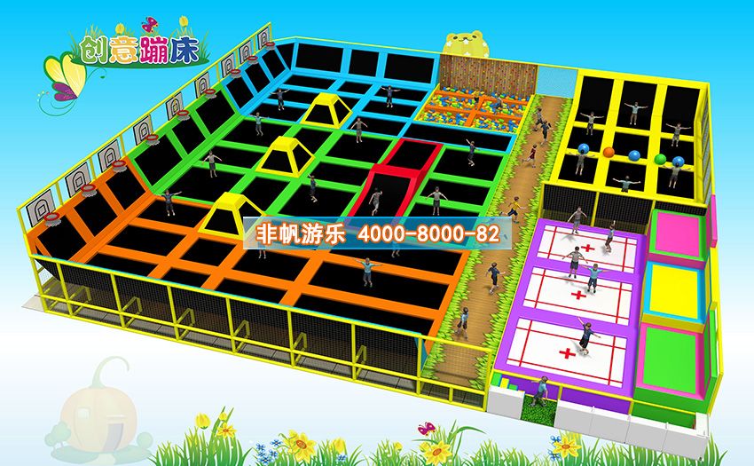 兒童淘氣堡創(chuàng)意蹦床主題運(yùn)動樂園