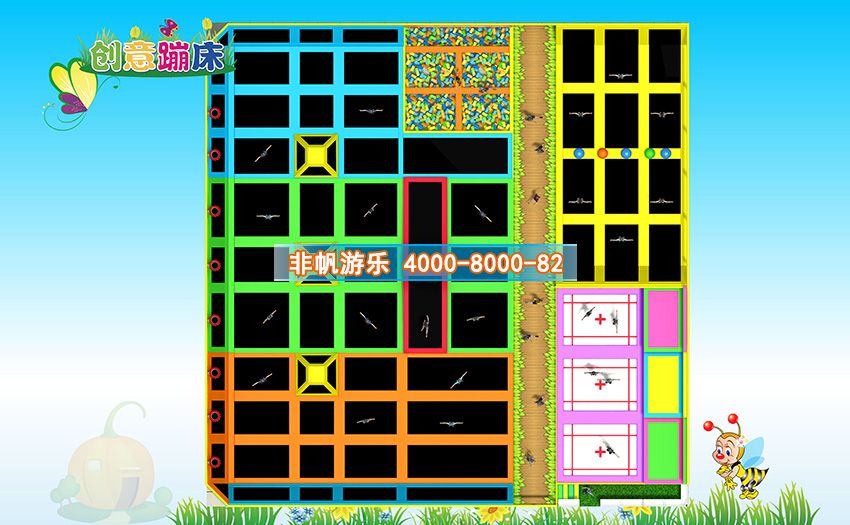 兒童淘氣堡創(chuàng)意蹦床主題運(yùn)動樂園