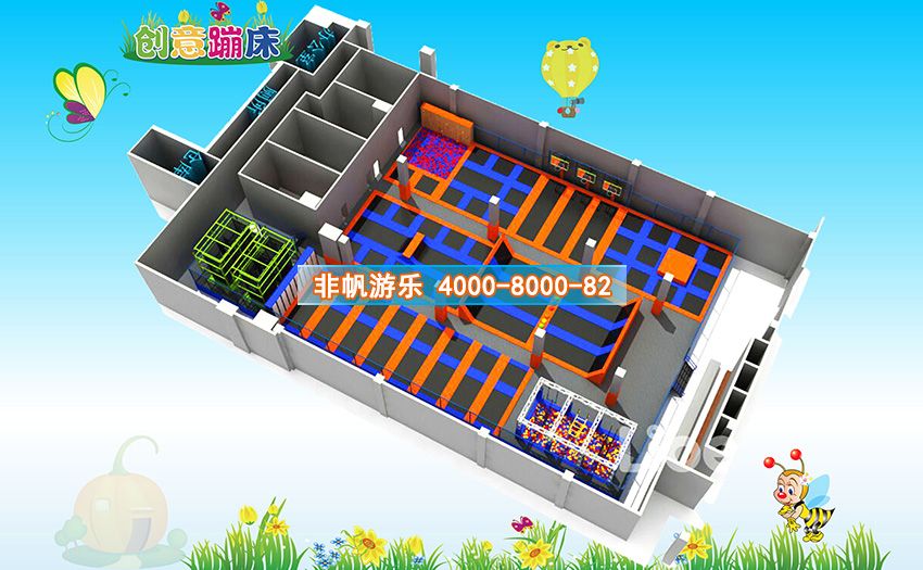 兒童淘氣堡創(chuàng)意蹦床主題運動樂園
