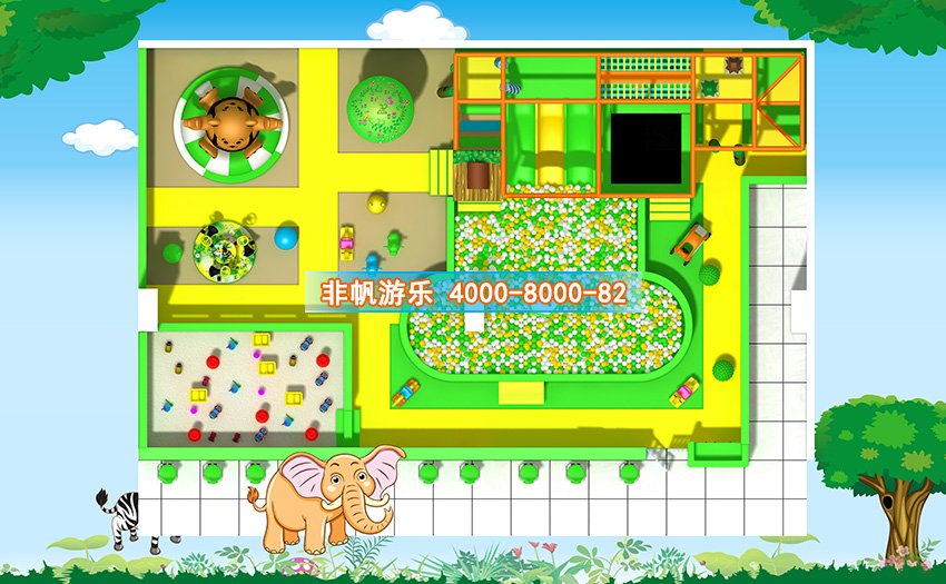 兒童淘氣堡森林動物風(fēng)格