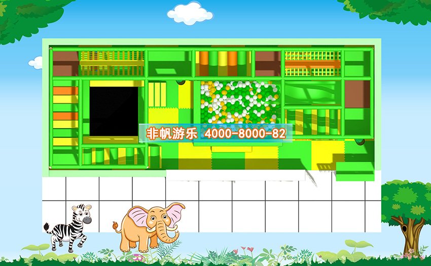 兒童淘氣堡森林動(dòng)物風(fēng)格